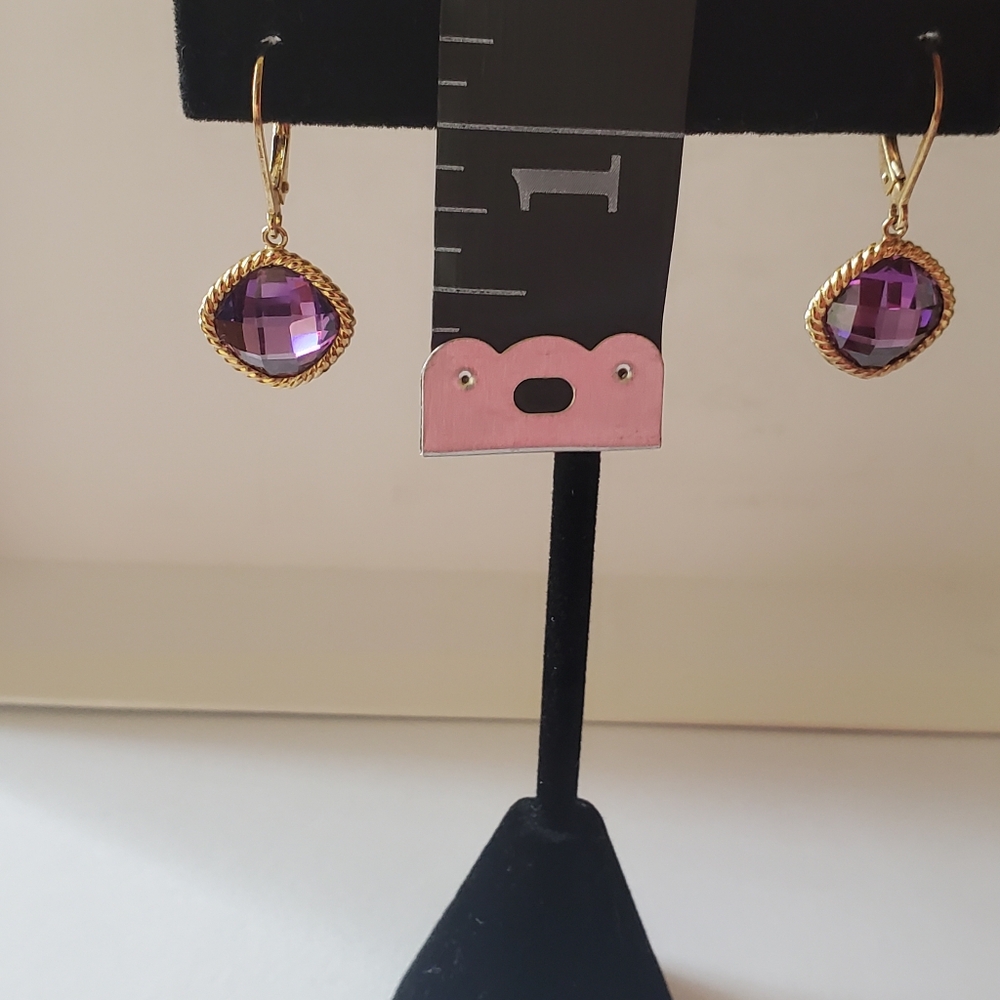 Amethyst Drop Earrings - Picture 4 of 5
